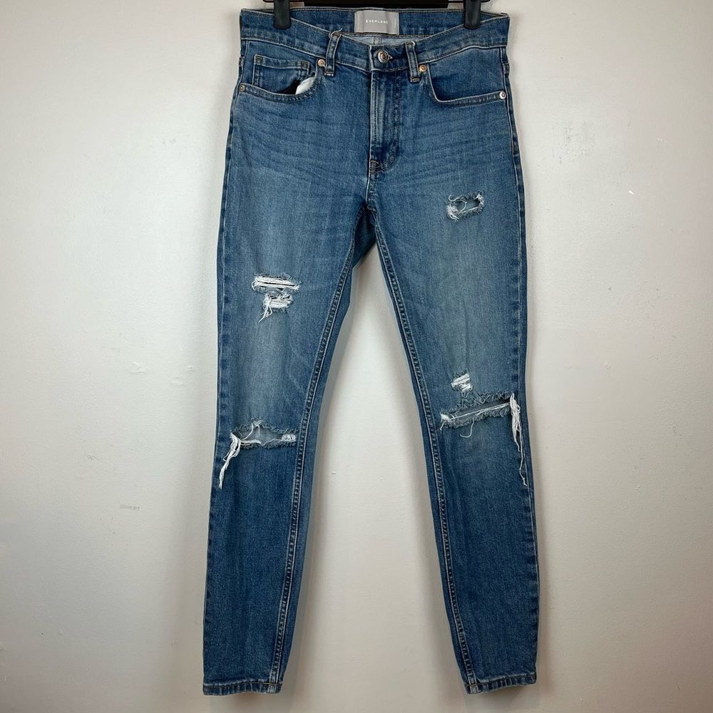 EVERLANE Distressed Skinny Denim Blue Jeans Women’s Size 26 Regular